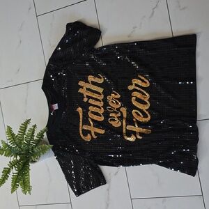 Sequin mini dress or top black 🖤